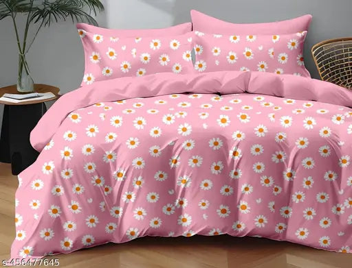 Super Soft Cotton Double Bed Queen Sized Bedsheet with 2 Pillow Covers || Cotton Double Bed Bedsheet with Modern Elegant Prints| Stylish Printed Cotton Bedsheet