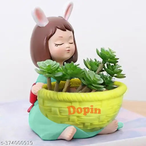 GIRL FOR DECORATIVE ITEM TRENDY DESIGN GREEN FRONT SITTING GIRL