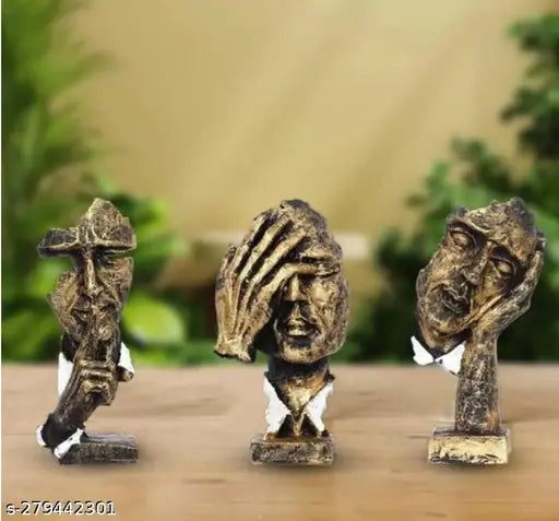 Human Face Showpiece for Home Decor Antique Showpiece for Home Table Decor Decorative Showpiece - 18 cm (Polyresin, Multicolor)