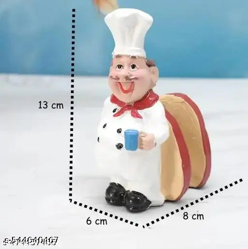 Royal Indian Craft Set of 2 Delightful Chefs Toothpick Holder and Tissue Paper Holder Stand for Kitchen, Home Decor, Office, Restaurant, Tissue Organizer for Dinner Tables (Tissue paper holder combo)