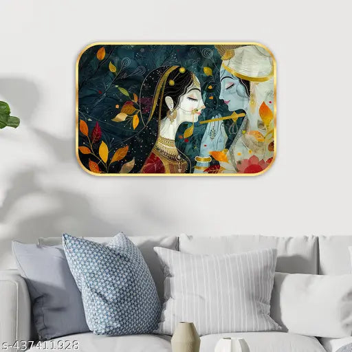 SAF Premium Golden Frame Modern Art Wall Painting For Home | Office| Living Room|Best decorative item for home décor