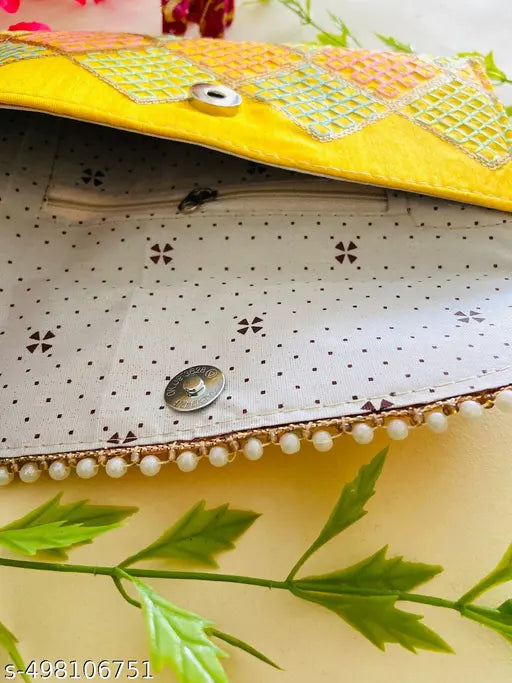 Women Hand Embroidered Clutch Wallet Bag, Clutch Potli Bag for girls and women