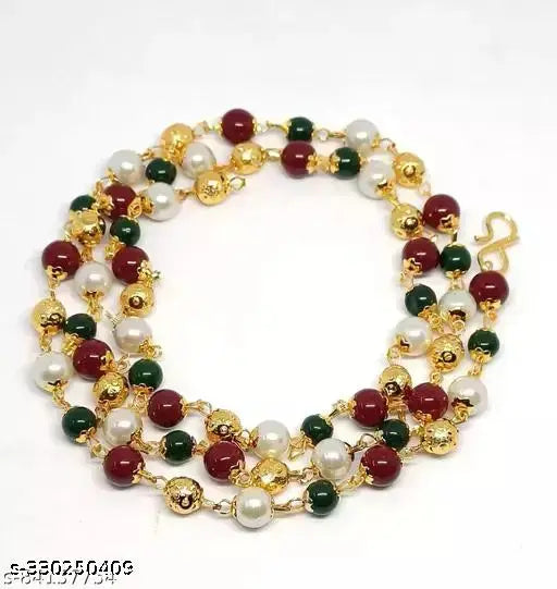 Jewar Mandi Gold Plated Chain Multi Color Mala