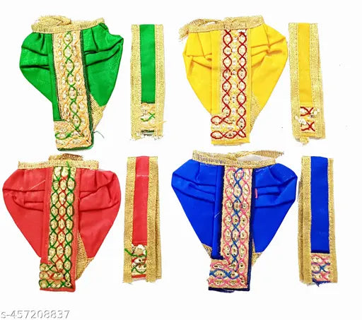 Ganesh Ji/Krishna/Ganpati dhoti Patka set of 4 for 3 Inch size