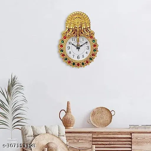 Shrijay Premium Quality Panchmukhi Ganesh Ji Analog Wall Clock for Home & Office