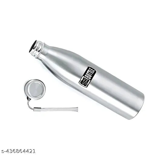 Stainless Steel Slim Light Weight Water Bottle With Loop 1000 Ml   School,College,Fridge,Home & Office bottle for Mens and Womens (Pack of 1)