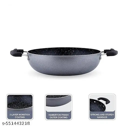 Blal 2.5L Non-Stick Aluminium 25cm Kadhai With Lid