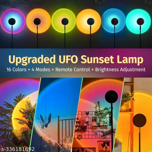 UTTKING® Sunset Lamp With Remote Control,Sunset Projection Lamp 16 Colors / 4 Modes , UFO Shape Rainbow Projection Night Light, Sunset Light 180 Degree Rotation,Sun Lamp USB Charging,Sunlight Lamp For Room Decors