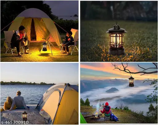 Outdoor Retro Lantern USB Camping Lantern Portable LED Lantern Tent Hiking Lantern LED Hiking Lamp Vintage Wall Light LED Camping Light Hanging red Decor Desk lamp (Camping Light)