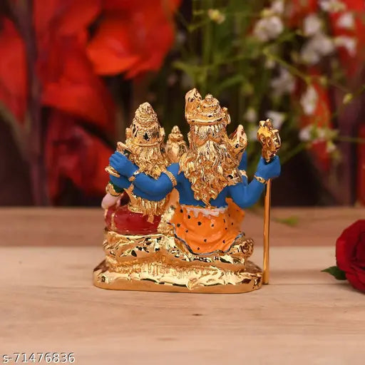 CraftVatika Ceramic Lord Shiv Parivar Idol Multicolour