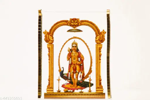 MURUGAN CABINET IDOL FOR CAR DASHBOARD-SPIRITUAL IDOL Decorative Showpiece - 13 cm  (Plastic, Gold)