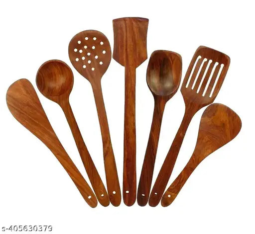 WOODEN SPOON SET OF 7 without jar