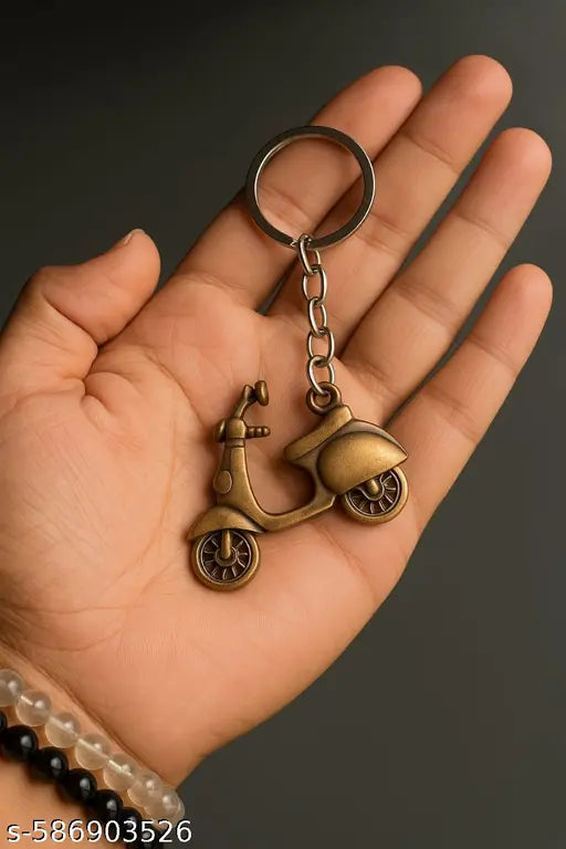 Bronze Metal scooty keychain For Both Men And Women Scooter Keychain Keyring