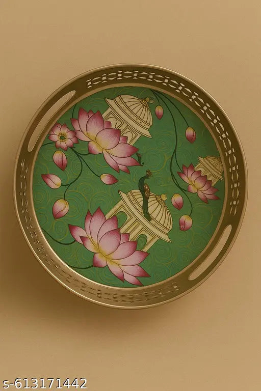 Pichwai Tray (Iron with Enamel Work)