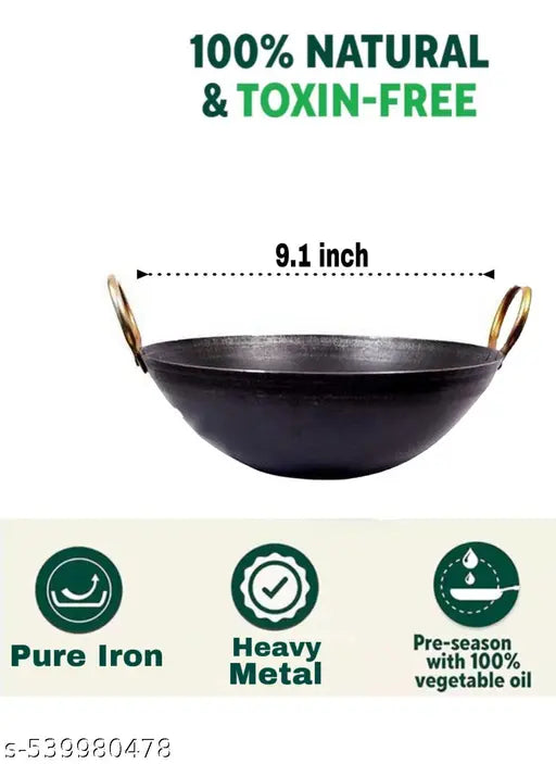 Iron frying pan/Iron kadhai for cooking