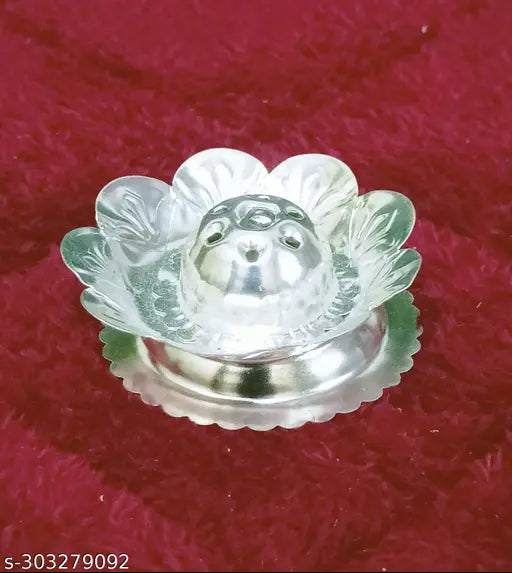 Luckypot German Silver 8Pcs Pooja Thali Set For Pooja/Decor Size : 6 Inches Weight : 620 Grams