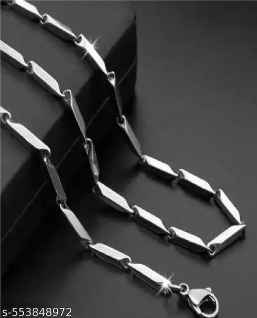 Crazy Fashion Clasic Design Rice Chain Silver Stainless Steel Chain for Men & Boys | Fashion Accessory | Gift for Him | Rice Chain | Men's Jewelry | Daily Wear Jewelry |