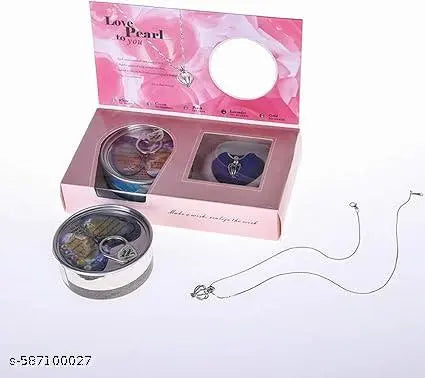 Make a Wish Necklace Love Wish Pearl Kit Creative Necklace Box Freshwater Oyster Pearl Cage Pendant Chain Christmas New Year Birthday Gift Sparrow Industry