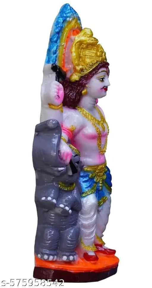 Marbledust Vishwakarma Murti 7.5x4x1.5 HWL Inches Marble Resin Idols, Office, Shop, Workshop Puja Idol, Bishwakarma Statue Decorative Gift Showpiece