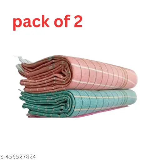 Cotton Bath Towels | Pure Cotton Bath Towels for Bath | Cotton Towels for Bath Large Size | Bath Towels for Men and Women - 30x60(Aprox.) _BBT_KADHI (pack of 2)