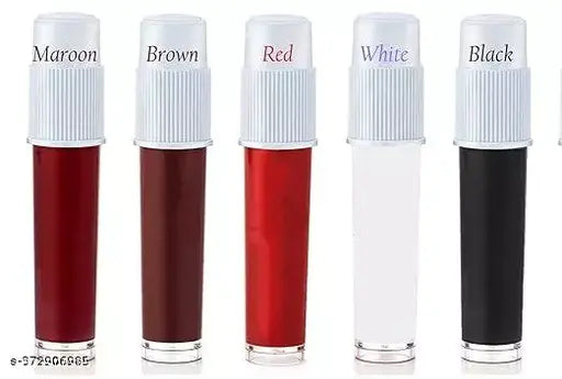 Liquid Kumkum Sindoor for Women Skin-friendly Liquid Bindi Waterproof Chemical Free 5g Red Maroon Brown Color Pack of 5