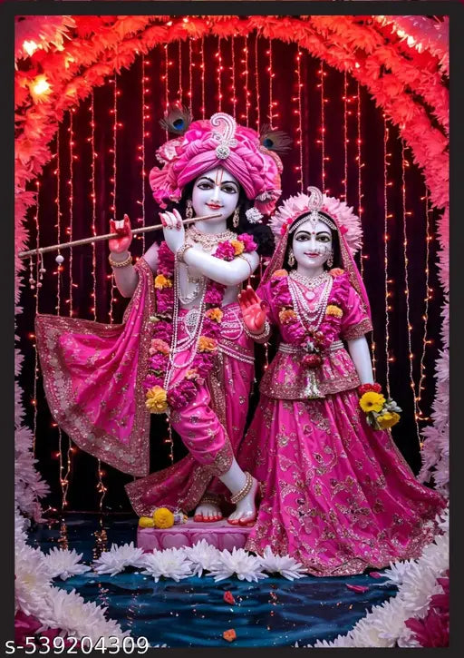 Ramgopal painting Indianara Radha Krishna Without Glass Framed Art Print for Room Decor 12X9 inch