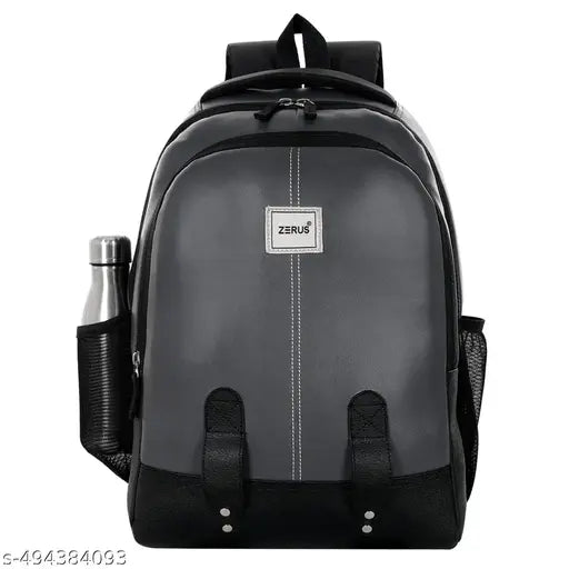 ZERUS Stylish Faux Leather Backpack for Men and Women Trendy Office School College and Travel Bag for Teens & Students