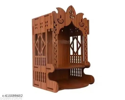 Zuper Wooden Mandir for Home | MDF Temple for Pooja Room & Daily Rituals (Design 813)
