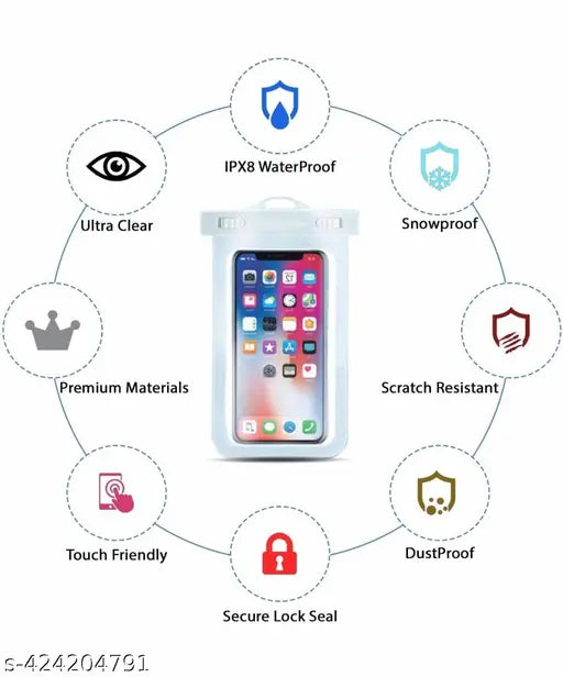 Mobile water Proof Pouch For All Mobile Dust Proof rain Pouch Waterproof Plastic Mobile Cover for All Android and iPhone Models