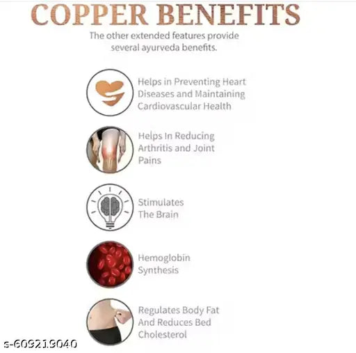 Pure Copper Water Bottle 1 Litre | Leak Proof Ayurvedic Plain Copper Bottle for Daily Use