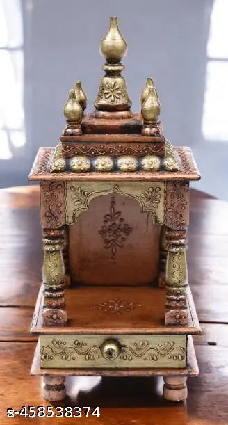 wooden painted mandir temple