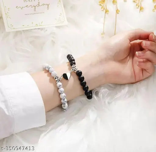Couple bracelet magnetic mutual attraction matching stone beads bracelets