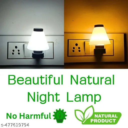 Umbrella Shape Night lamp 0.5Watt with 2 Pin Jack, Home Decorative Night lamp for bedroom Kids Room Color White (Set of 1)