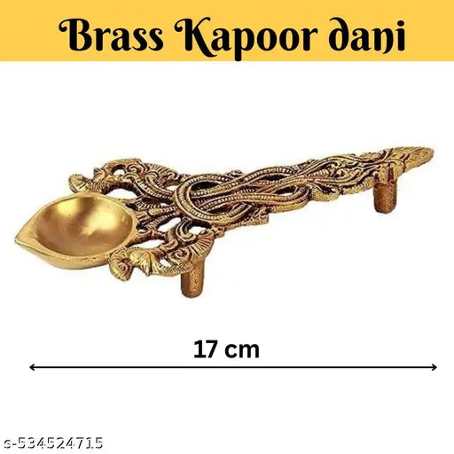 Brass Kapoor Dani for Pooja | Traditional Kapoor Burner for Home Temple | Decorative Brass Dhoop Dani for Aarti