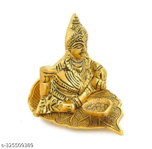 Metal Leaf Kuber with Diya For Home Décor, Gift and Puja Idol Aluminium Table Diya (Height: 2.5 inch) Paan Diya Kuber Diya SP Handicrafts Kubera Deepam, Kubera Deepam, Temple Decor, Kubera Deepam, Kubera Diya | Pooja  Article