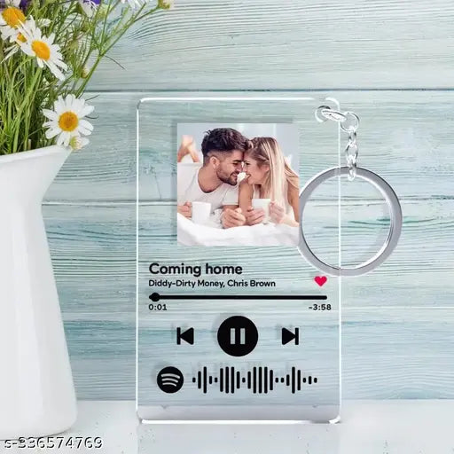 WEHATKE Customized Spotify Keychain with Spotify Song Code and Your Image