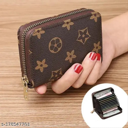 Women Casual Leather Wallet Card Holder for Girls