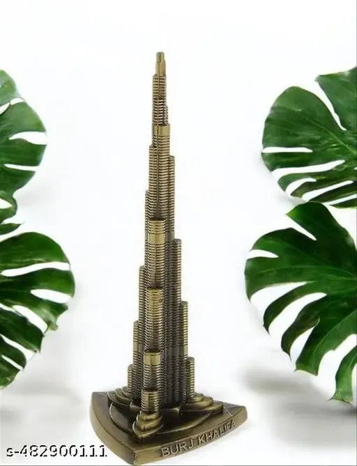 Burj Khalifa Building Replica Statue, Antique Bronze Finish, Dubai Landmark Collectible Model