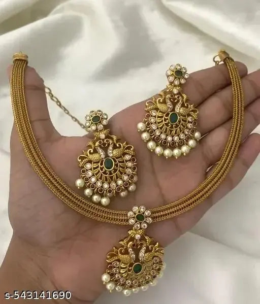 Traditional Jewellery Set, Choker,Necklace,Jewellery Set,Indian Wedding Jewellery Set,Maangalyam/Murukku,South Indian,Maharastrian,High Quality Set For Women & Girls