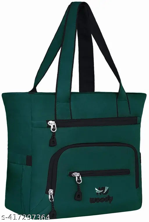 Beautiful Women's Green Canvas & Leather Handbag