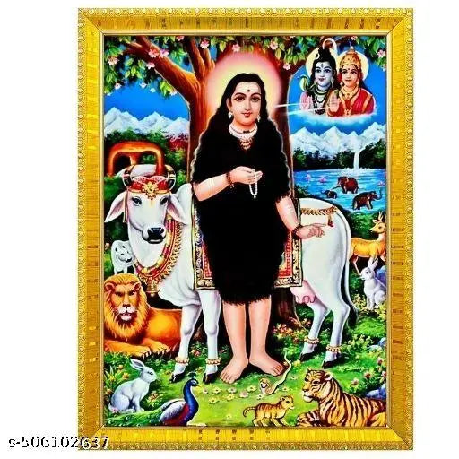Sri Akka Mahadevi Akkamahadevi Akkamamba Devi Wall Painting Framed Home Decor-8x10-08