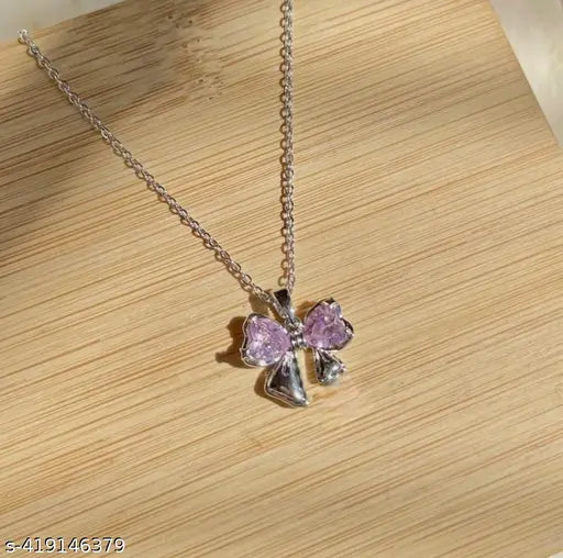 New Design Premium Quality bow Pendant Chain || Girls Locket || Girls necklace chain || chain for girls || women nechlace chain || pendant chain || Trendy necklace chain || necklace dikhayen