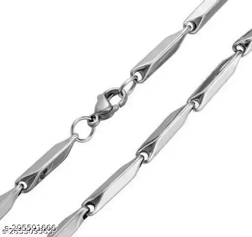 Stainless Steel Rice Chain for Men and Boys (Silver) Stainless Steel Chains