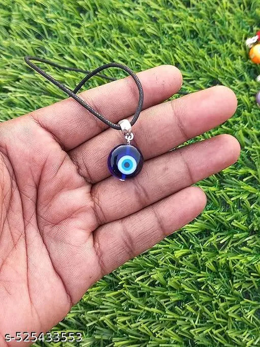 Evil Eye Necklace, Blue Turkish Glass Leather Rope for Women Men Girls Evil Eye Choker Evil Eye Pendant Handmade Jewelry Protection Spiritual