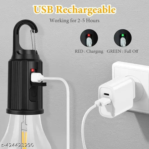 Hanging Rechargeable Camping Lamp Unbreakable Waterproof with Rechargeable Battery, 3 Light Modes, Decorative Design with Type C USB Charging pack of 1
