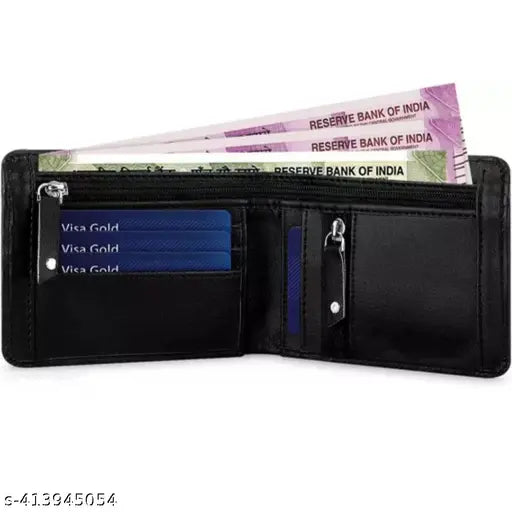 Wallet for Men|5 Card Slots| 1 Zipper Coin Pocket|2 Hidden Compartment|2 Zipper Currency Slots|