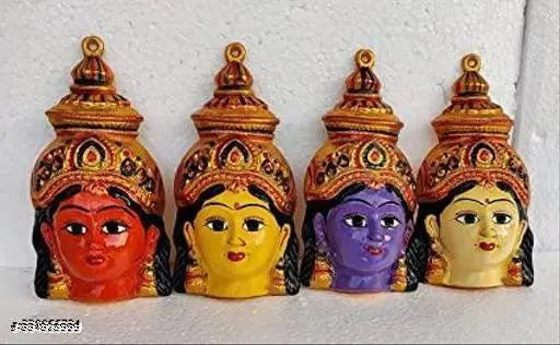 S.S Mart Metal Ashtalakshmi Devi Face Set of 8- each 6.5 Inch