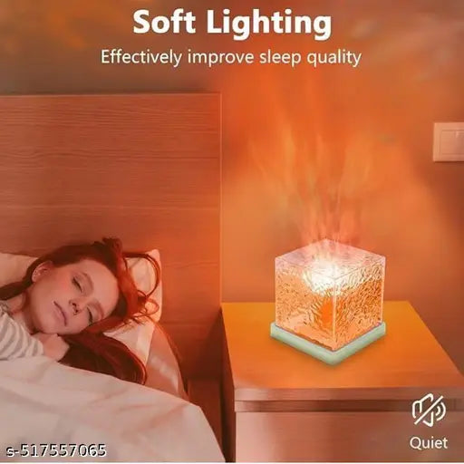 water ripple night lamp,table lamp,rotating water ripple night light aura Night Lamp  (13 cm, Multicolor)