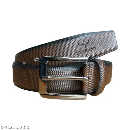 TOROLAND Men's Brown Artificial Leather Belt and Wallet Combo (Pack of 2)