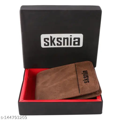 Sksnia Men Formal, Casual, Modern, Travel, Trendy, Classic BROWN PU Leather Wallet/Purse for Men & Women, Credit Card Holder, Bi Fold Slim & Light Weight PU Leather Men's Stylish Wallet Purse with Multi Card Holder Compartment
